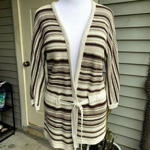 Jones New York Linen Blend Multi-Color Cardigan XL
